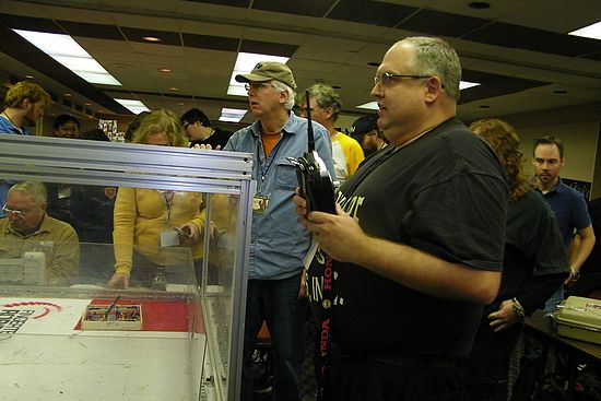 Team Adventure Bots' Steve Savage with flea weight Groot.